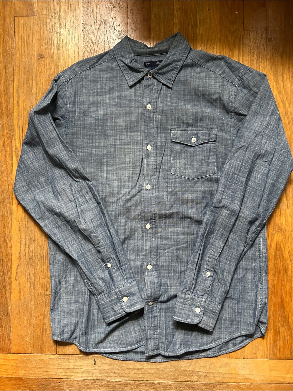 GAP Men's Slate Blue Button-Down Shirt